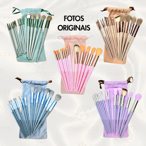 Kit 13 Pincéis Maquiagem Contorno Kabuki Sombra Profissional