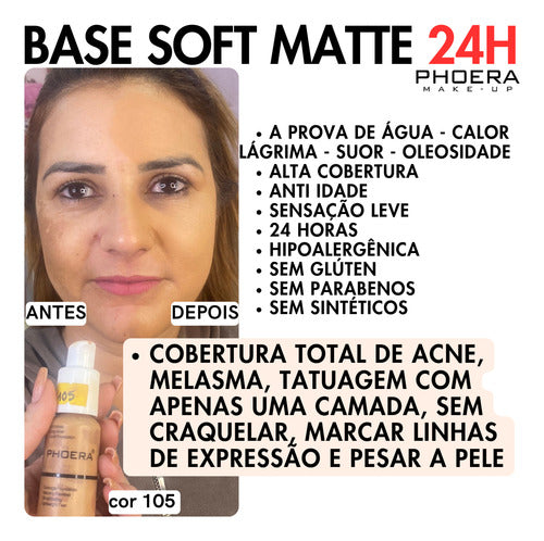 Kit Maquiagem 4un Primer Base Pó Prova Dagua 24hrs + Brinde