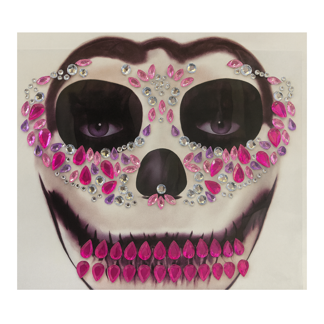 Adesivo Facial Halloween Fantasia Catrina Caveira Mexicana