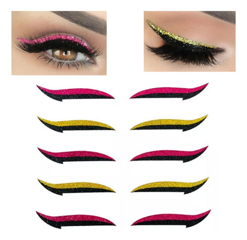 Cartela 5und Delineador Adesivo Autocolante Gatinho Prático