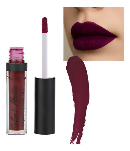 Batom Velvet Matte 24h A Prova De Água Intransferível Phoera