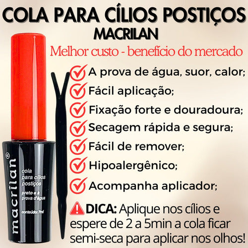 Kit 10und Make Maquiagem Delineador Cola + Clios Postiços