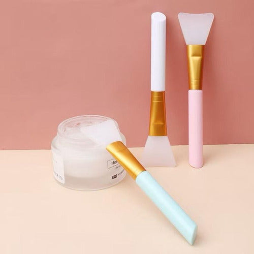 Kit 3 Pincéis Silicone Espatulas Skincare Máscara Creme