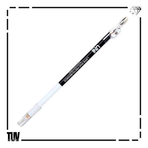 Lápis De Olho Duo Preto E Branco Com Apontador Makeup