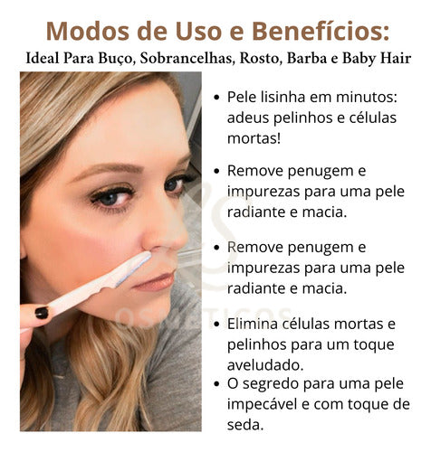 Kit 3 Navalhete Desing De Sobrancelhas E Rosto Navy