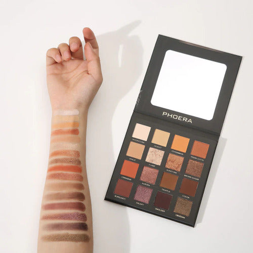 Paleta de Sombras 16 Cores Altamente Pigmentados Phoera