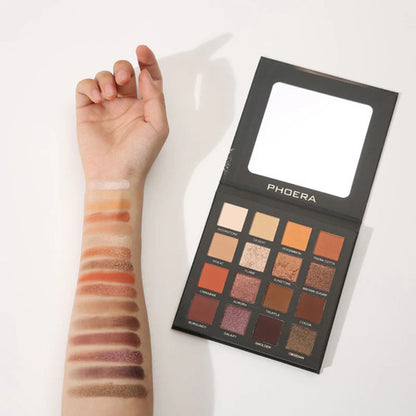 Paleta de Sombras 16 Cores Altamente Pigmentados Phoera