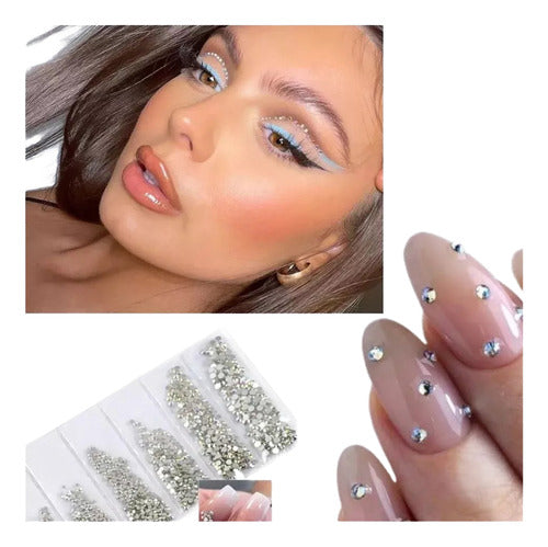 Pedraria Strass Ornamental Para Unhas E Maquiagem 6 Tamanhos