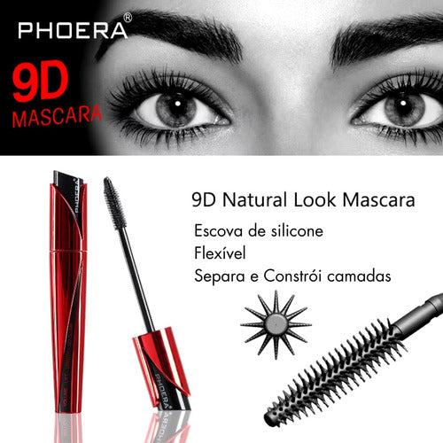 Kit 2 Máscara Cílios Alongamento +volume Prova D'água Phoera