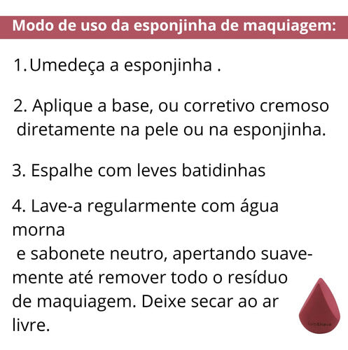 Kit 2 Esponja De Maquiagem Lua & Neve Formato Gota Invertida