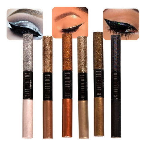 Delineador Duo 2 Em 1 Metálico E Glitter - Alta Resistência