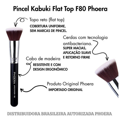 Pincel De Maquiagem Profissional Kabuki F80 Original Phoera