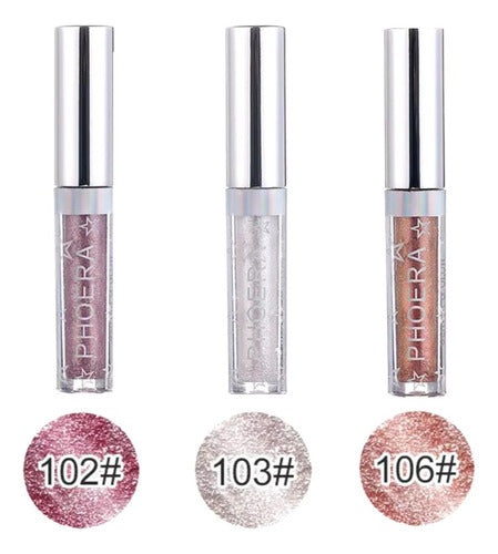 Kit 3 Sombra Líquida Glitter Glow A Prova De Água Pigmentado