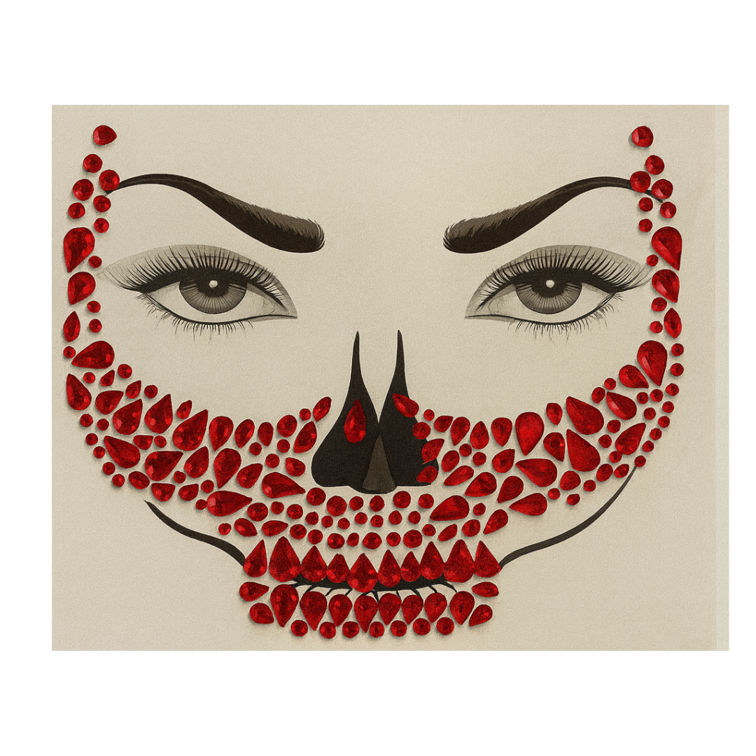 Adesivo Facial Halloween Fantasia Catrina Caveira Mexicana