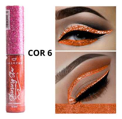 Delineador Líquido Glitter Brilho Shining Star Glow Jasmyne