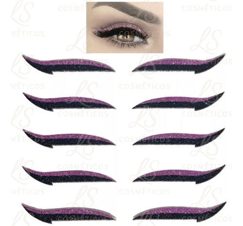 Cartela 5und Delineador Adesivo Autocolante Gatinho Prático