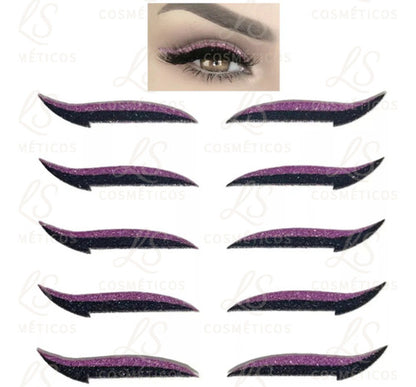 Cartela 5und Delineador Adesivo Autocolante Gatinho Prático