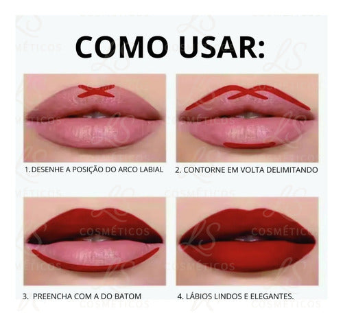 Delineador Labial Matte Contorno De Longa Duração Phoera