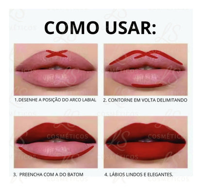 Delineador Labial Matte Contorno De Longa Duração Phoera