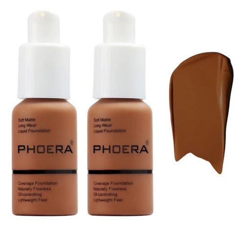 Kit 2 Bases Soft Matte Alta Cobertura Prova D'agua Phoera