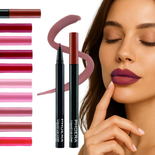 Delineador Labial Matte Contorno De Longa Duração Phoera