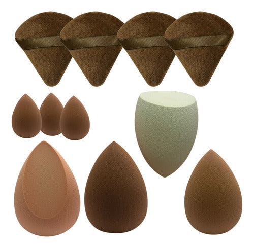 Kit 11 Esponjas De Maquiagem Profissional Textura Premium