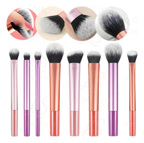 Kit De 8 Pincéis Maquiagem Profissional