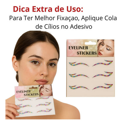 Delineador Adesivo Autocolante De Strass Make Festa Sortido