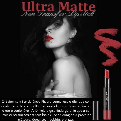 Batom Ultra Matte 24h A Prova De Água 24 Horas Phoera