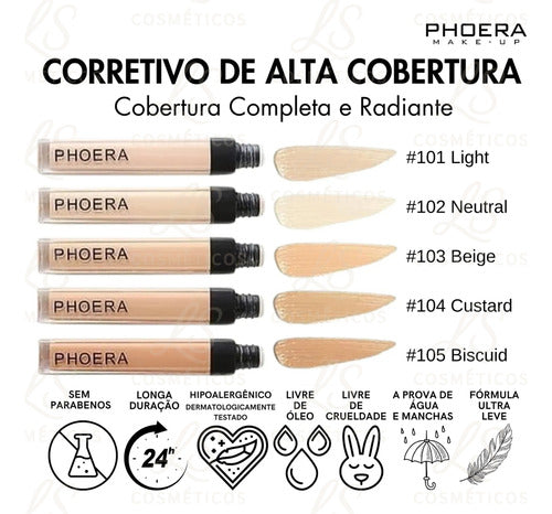 Corretivo Prova D'agua Alta Cobertura Sem Craquelar Phoera