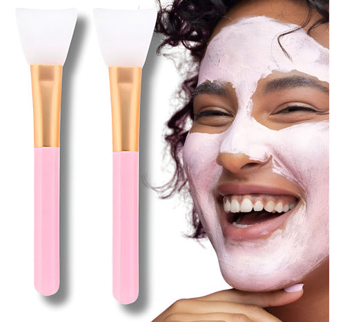 Kit 2 Pincel Silicone Estética Máscaras Argila Skincare