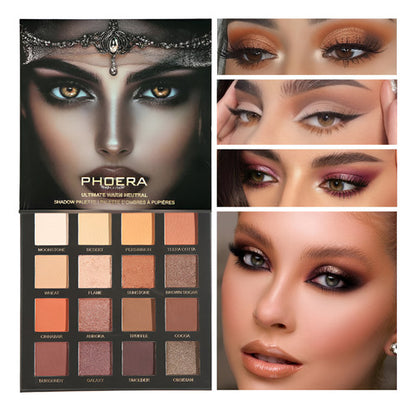 Paleta de Sombras 16 Cores Altamente Pigmentados Phoera