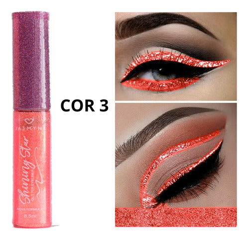 Delineador Líquido Glitter Brilho Shining Star Glow Jasmyne