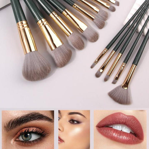 Kit 14 Pincéis Luxo Profissional Maquiagem