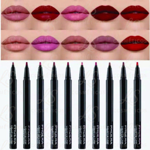 Delineador Labial Matte Contorno De Longa Duração Phoera