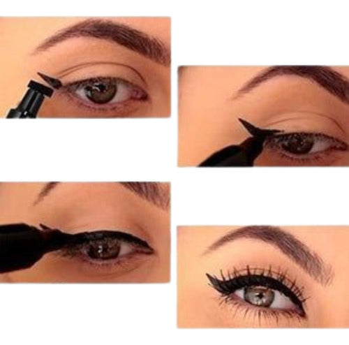 Kit Olhos e Lábios- 3 Lápis Intransferíveis + Delineador Gatinho + Máscara Volume 9D