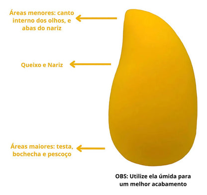 Esponja De Maquiagem Mango / Manga Super Macia E Versátil