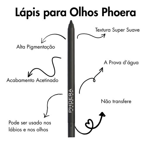 Lápis De Olhos E Boca Ultra Pigmetado Hipoalergênico Phoera