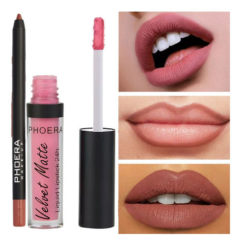 Kit Lábios Divino - Batom Intransferível + Lápis Labial 24hr