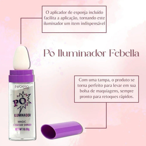 Kit Torre Neon Sombra + Iluminador Pó De Fada Glitter Shine
