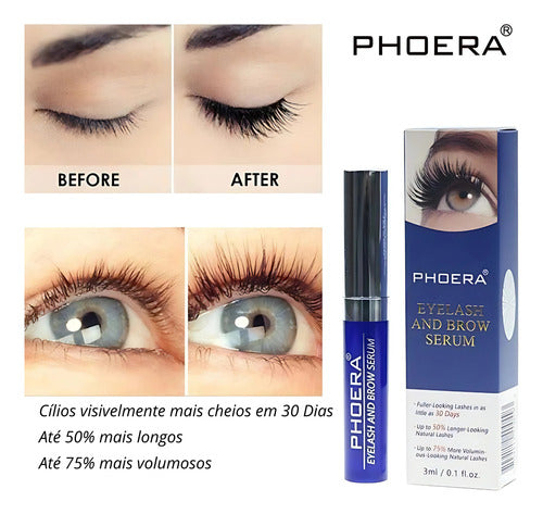 Kit 3un Phoera: Máscaras Volume + 9d + Sérum Para Cílios