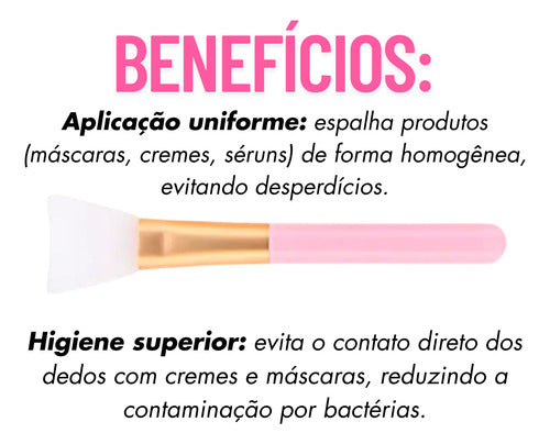 Kit 2 Pincel Silicone Estética Máscaras Argila Skincare