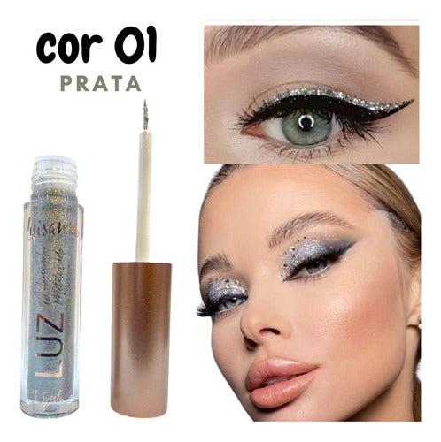 Delineador Líquido Metálico Com Glitter Coleção Luz - Brilho