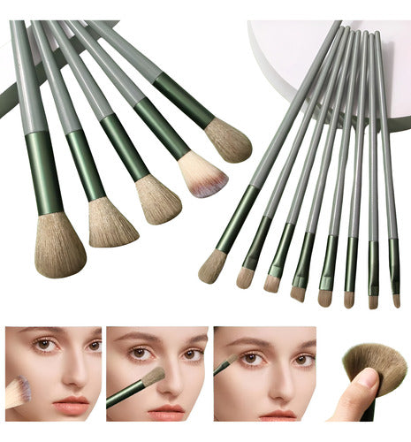 Kit 13 Pincéis Maquiagem Contorno Kabuki Sombra Profissional