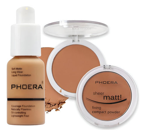 Kit Base Soft Matte + Pó Compacto - Phoera