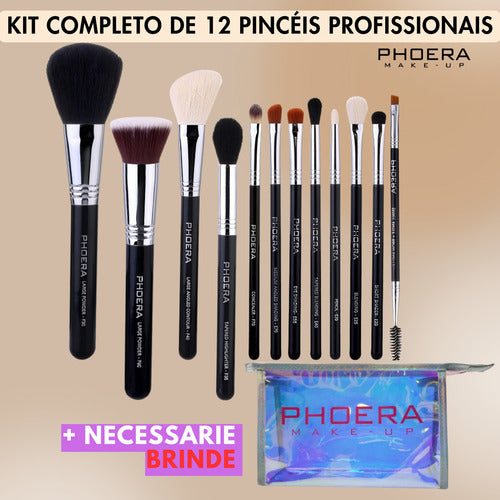 Kit 12 Pincéis Resistente Profissional + Brinde Necessarie