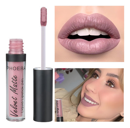 Batom Velvet Matte 24h A Prova De Água Intransferível Phoera
