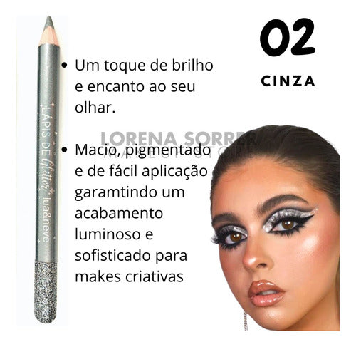 Lápis Glitter Mega Macio- Lua & Neve