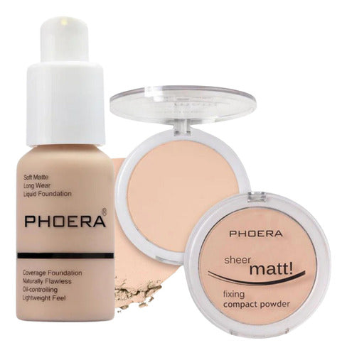 Kit Base Soft Matte + Pó Compacto - Phoera