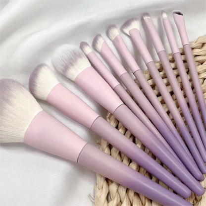 Kit 10 Pincéis Maquiagem Profissional Cerdas Macias